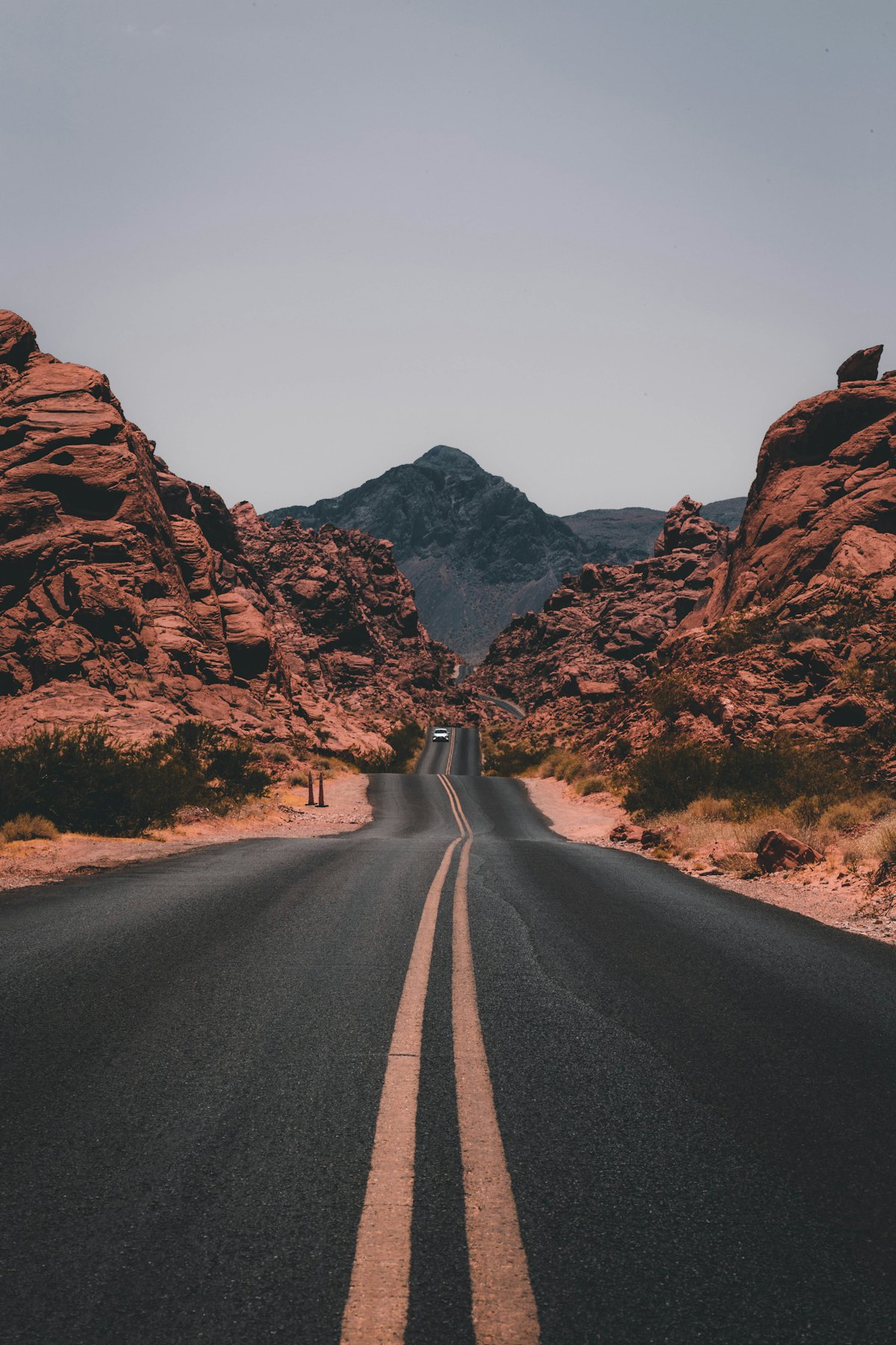 A long road running home between the rocks